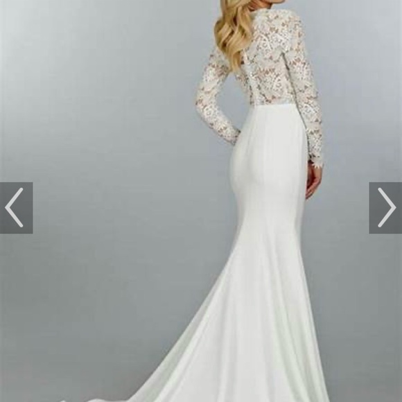 TK DELANEY WEDDING Long Sleeve Lace Dress in size 12 - Picture 5 of 16